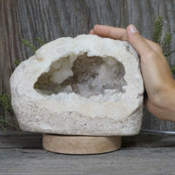 2.12kg Natural Calcite Geode Lamp with Large LED Light Base DB209 | Himalayan Salt Factory