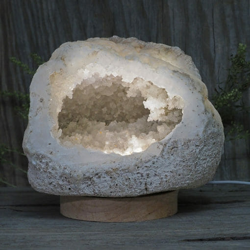2.82kg Natural Calcite Geode Lamp with Large LED Light Base DB214 | Himalayan Salt Factory