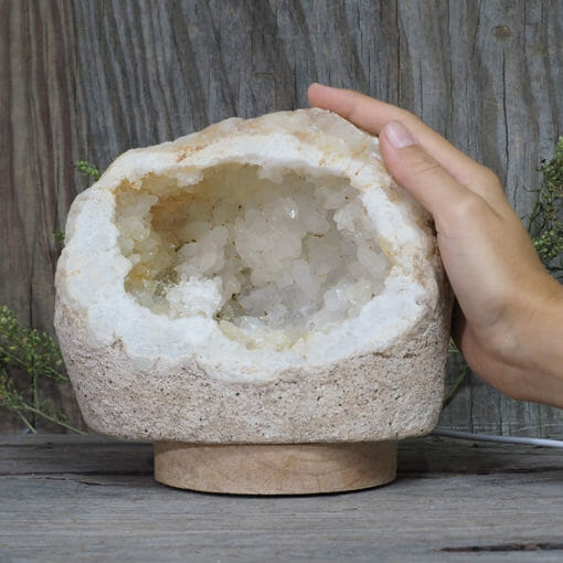 2.37kg Natural Calcite Geode Lamp with Large LED Light Base DB216 5