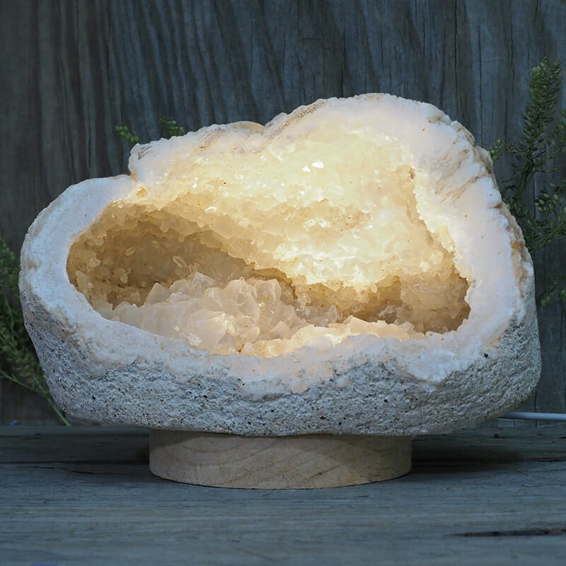 1.95kg Natural Calcite Geode Lamp with Large LED Light Base DN1668 3 1.95kg Natural Calcite Geode Lamp with Large LED Light Base DN1668 | Himalayan Salt Factory