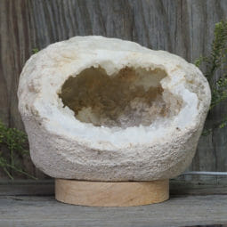 2.22kg Natural Calcite Geode Lamp with Large LED Light Base DN1669 | Himalayan Salt Factory