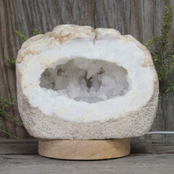2.31kg Natural Calcite Geode Lamp with Large LED Light Base DN1676 8 2.31kg Natural Calcite Geode Lamp with Large LED Light Base DN1676 | Himalayan Salt Factory