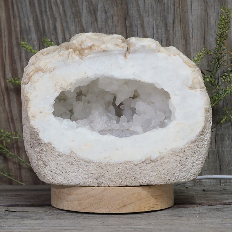 2.31kg Natural Calcite Geode Lamp with Large LED Light Base DN1676 4 2.31kg Natural Calcite Geode Lamp with Large LED Light Base DN1676 | Himalayan Salt Factory