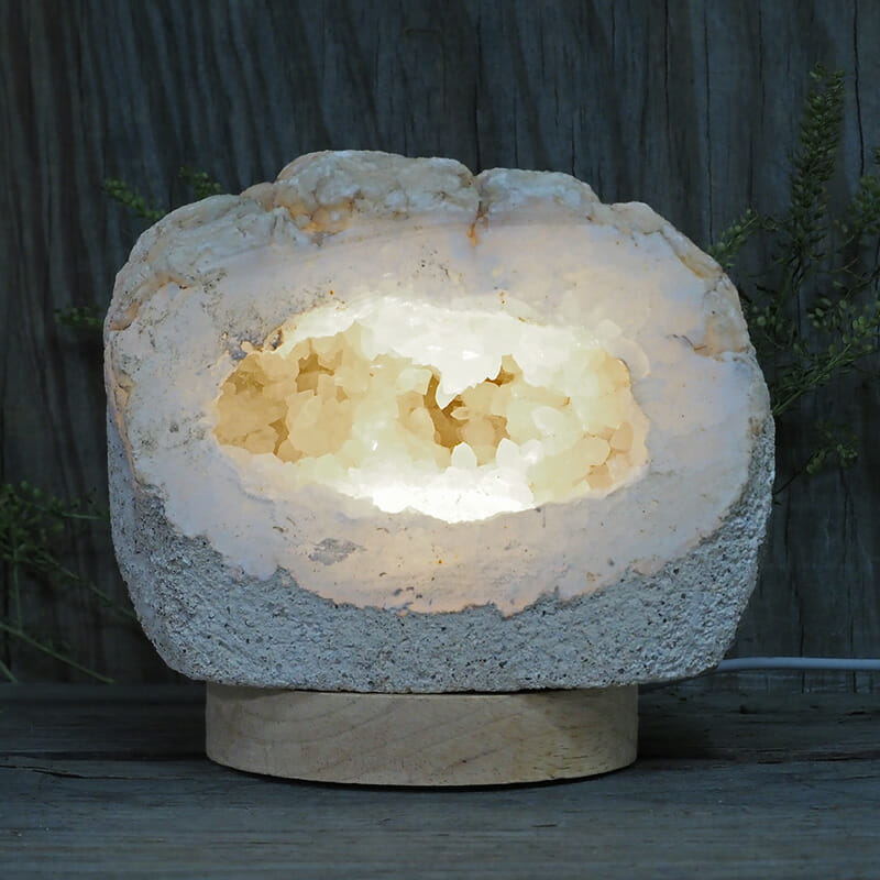2.31kg Natural Calcite Geode Lamp with Large LED Light Base DN1676 3 2.31kg Natural Calcite Geode Lamp with Large LED Light Base DN1676 | Himalayan Salt Factory
