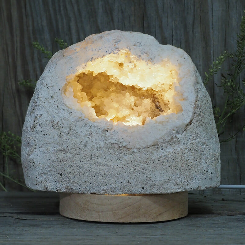 2.03kg Natural Calcite Geode Lamp with Large LED Light Base DN1677 3 2.03kg Natural Calcite Geode Lamp with Large LED Light Base DN1677 | Himalayan Salt Factory