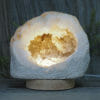 2.15kg Natural Calcite Geode Lamp with Large LED Light Base DN1678 | Himalayan Salt Factory