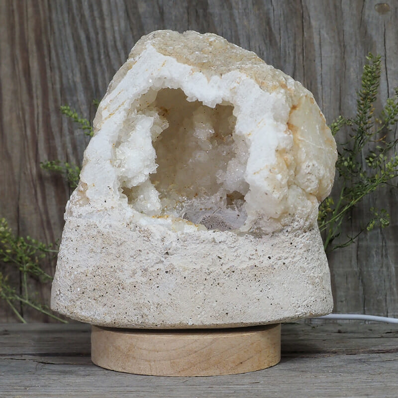 2.18kg Natural Calcite Geode Lamp with Large LED Light Base DN1679 4 2.18kg Natural Calcite Geode Lamp with Large LED Light Base DN1679 | Himalayan Salt Factory