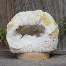 2.67kg Natural Calcite Geode Lamp with Large LED Light Base DN1681 | Himalayan Salt Factory