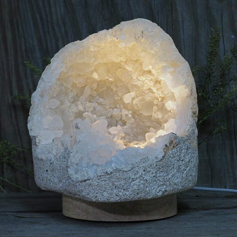 2.15kg Natural Calcite Geode Lamp with Large LED Light Base DN1684 3 2.15kg Natural Calcite Geode Lamp with Large LED Light Base DN1684 | Himalayan Salt Factory