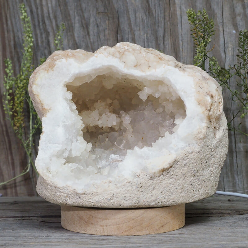 2.32kg Natural Calcite Geode Lamp with Large LED Light Base DN1651 4 2.32kg Natural Calcite Geode Lamp with Large LED Light Base DN1651 | Himalayan Salt Factory
