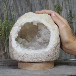1.97kg Natural Calcite Geode Lamp with Large LED Light Base DN1652 9 1.97kg Natural Calcite Geode Lamp with Large LED Light Base DN1652 | Himalayan Salt Factory