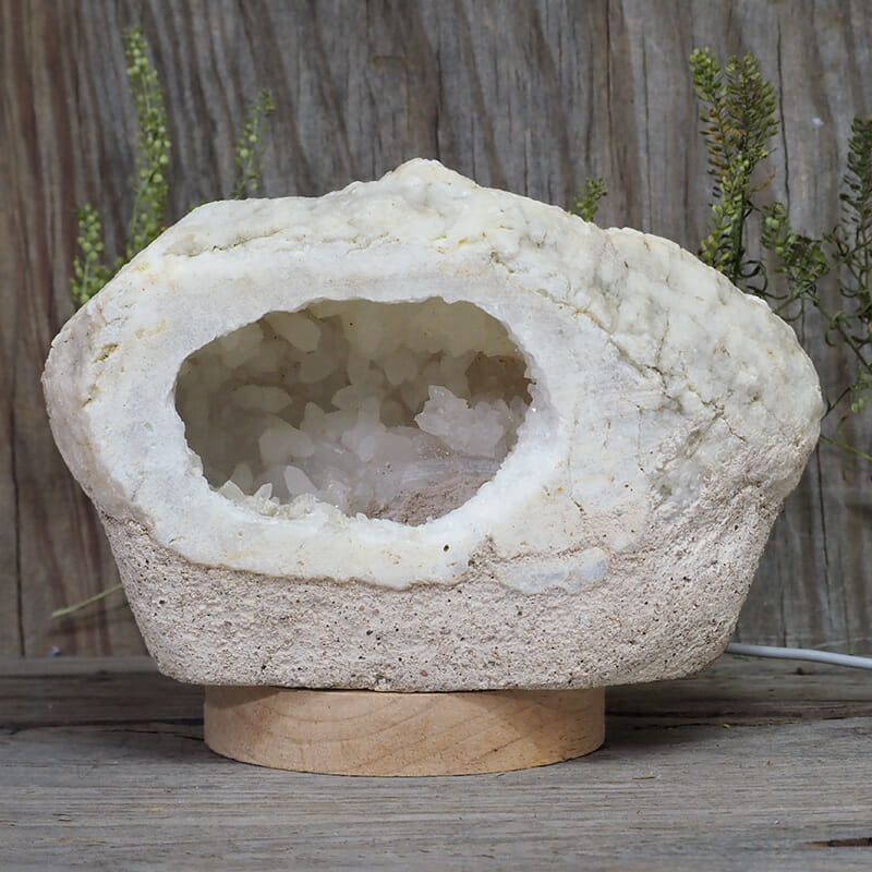 2.11kg Natural Calcite Geode Lamp with Large LED Light Base DN1653 4 2.11kg Natural Calcite Geode Lamp with Large LED Light Base DN1653 | Himalayan Salt Factory