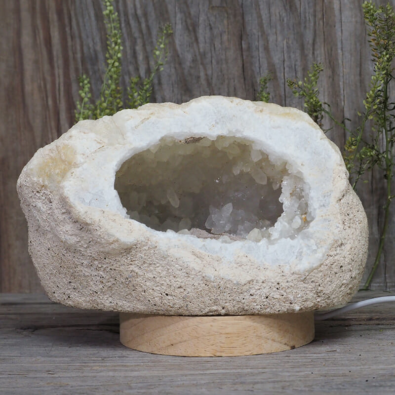 1.89kg Natural Calcite Geode Lamp with Large LED Light Base DN1655 4 1.89kg Natural Calcite Geode Lamp with Large LED Light Base DN1655 | Himalayan Salt Factory