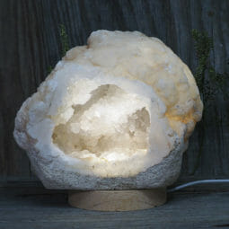 2.65kg Natural Calcite Geode Lamp with Large LED Light Base DN1656 | Himalayan Salt Factory