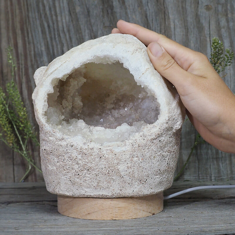 1.92kg Natural Calcite Geode Lamp with Large LED Light Base DN1657 5 1.92kg Natural Calcite Geode Lamp with Large LED Light Base DN1657 | Himalayan Salt Factory