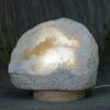 2.49kg Natural Calcite Geode Lamp with Large LED Light Base DN1658 | Himalayan Salt Factory
