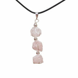 Triple Rose Quartz Rough Pendant | Himalayan Salt Factory