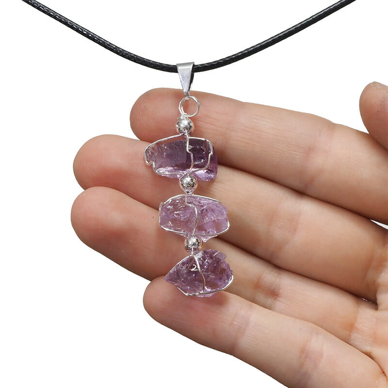 Triple Amethyst Rough Pendant 4 Triple Amethyst Rough Pendant | Himalayan Salt Factory