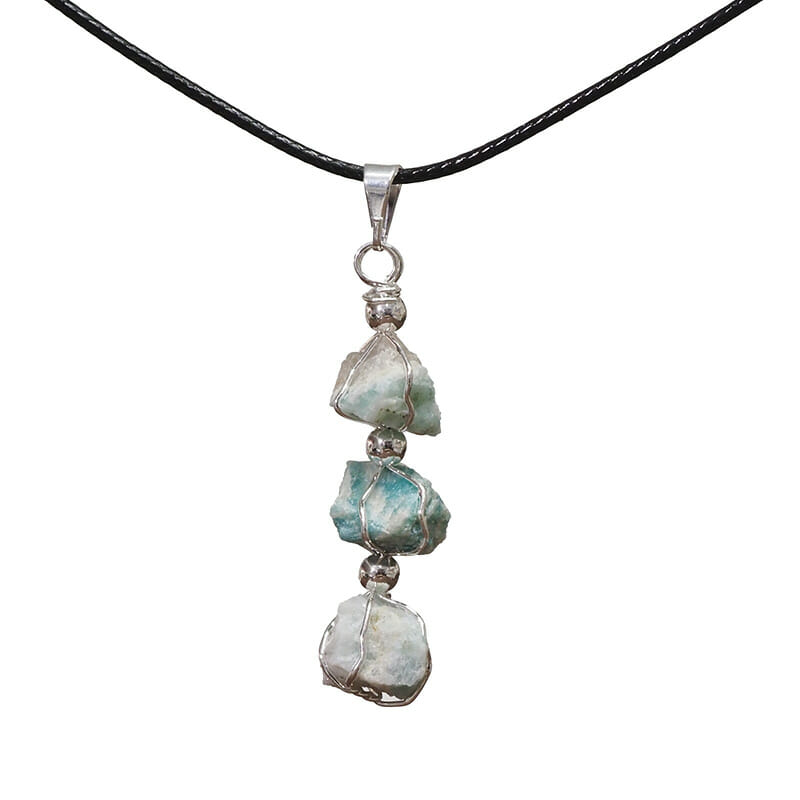 Triple Amazonite Rough Pendant 3 Triple Amazonite Rough Pendant | Himalayan Salt Factory