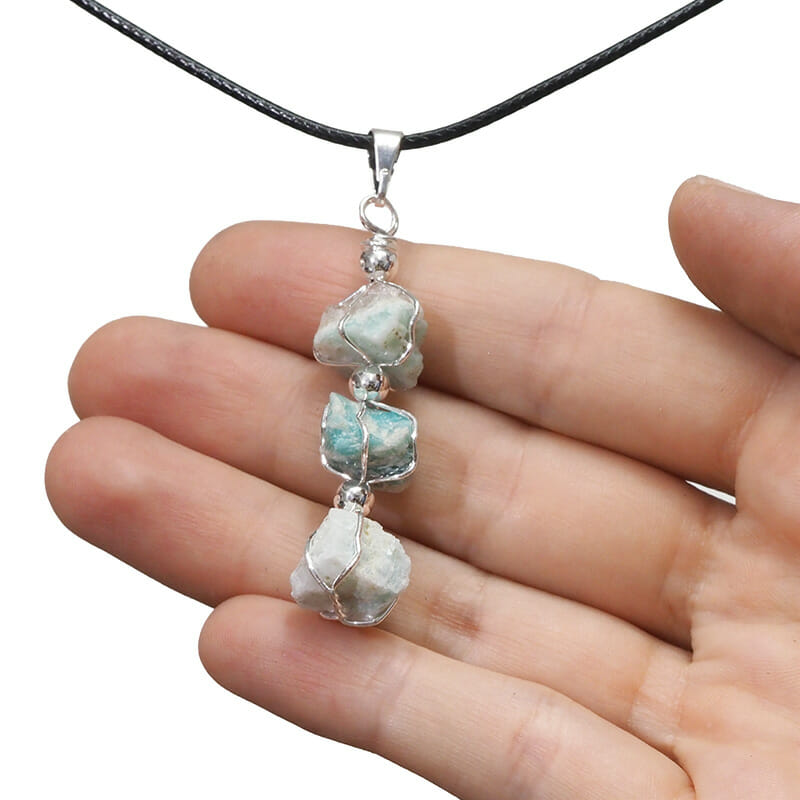 Triple Amazonite Rough Pendant 4 Triple Amazonite Rough Pendant | Himalayan Salt Factory
