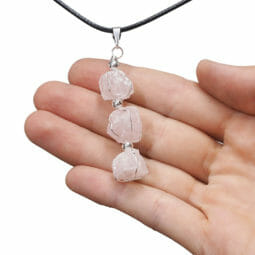 Triple Rose Quartz Rough Pendant 5 Triple Rose Quartz Rough Pendant | Himalayan Salt Factory