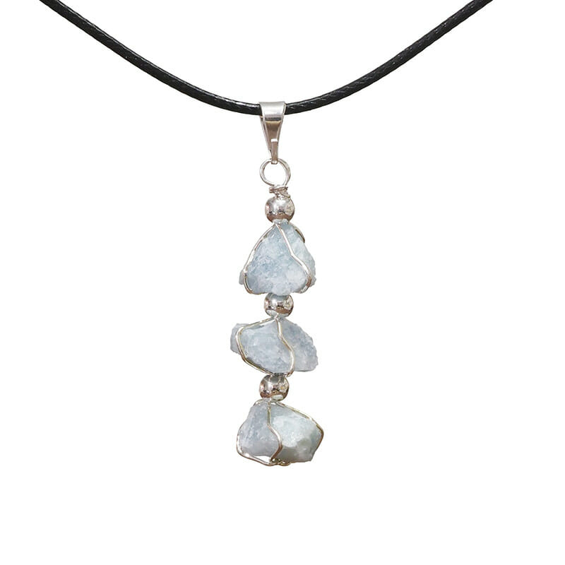 Triple Blue Quartz Rough Pendant 3 Triple Blue Quartz Rough Pendant | Himalayan Salt Factory