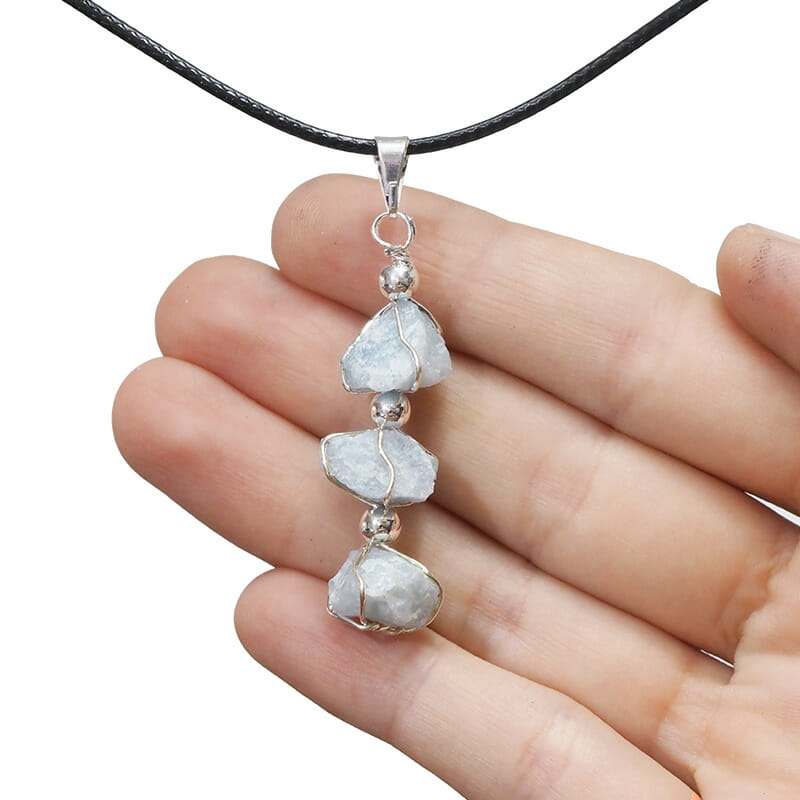 Triple Blue Quartz Rough Pendant 4 Triple Blue Quartz Rough Pendant | Himalayan Salt Factory