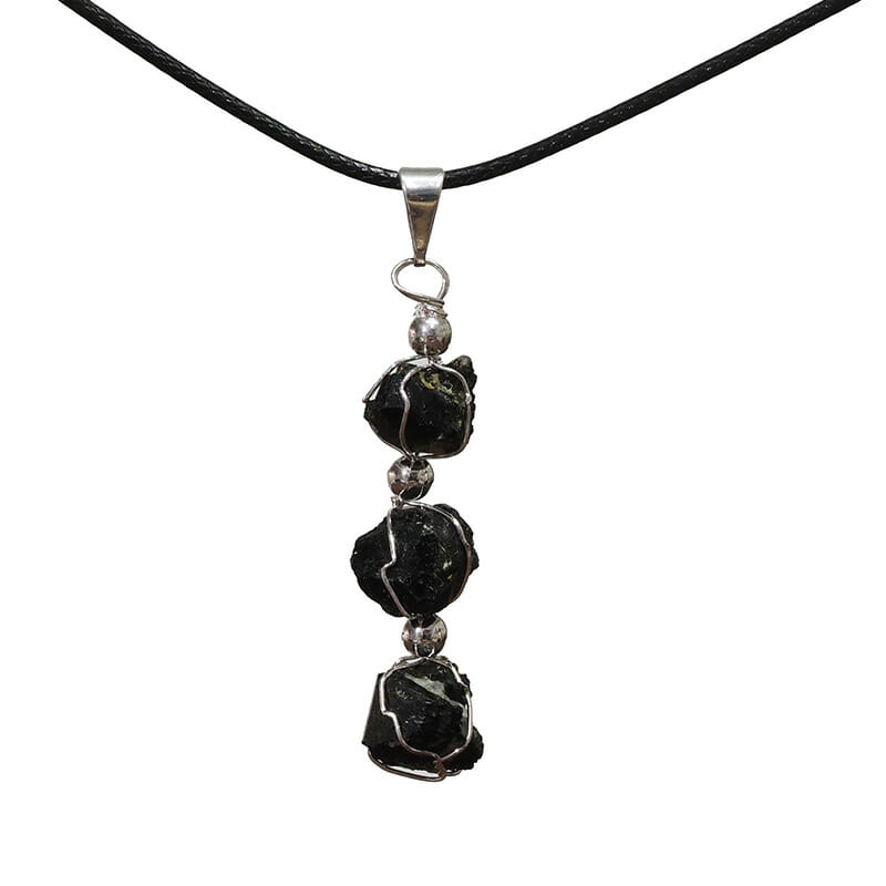 Triple Black Tourmaline Rough Pendant 3 Triple Black Tourmaline Rough Pendant | Himalayan Salt Factory
