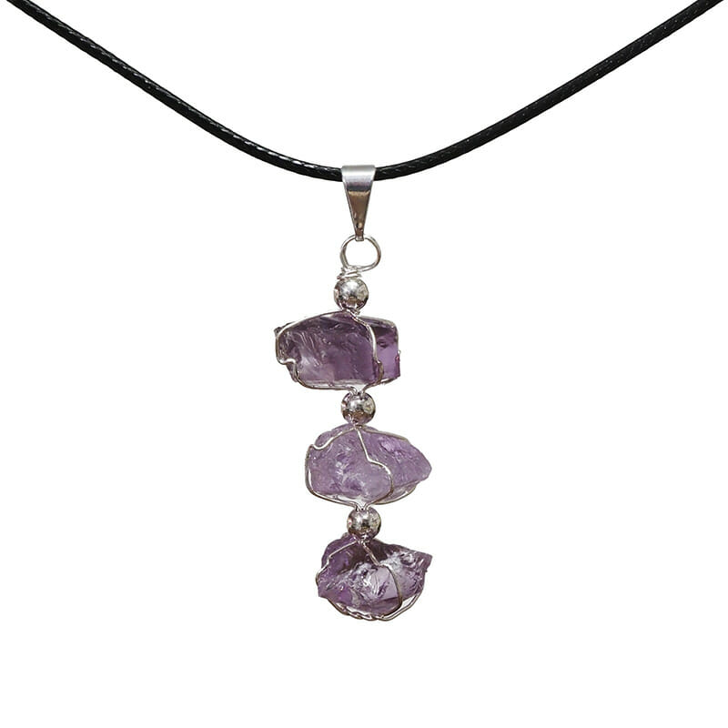 Triple Amethyst Rough Pendant 3 Triple Amethyst Rough Pendant | Himalayan Salt Factory