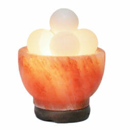 Fire Bowl Himalayan Salt Lamp with White Salt Spheres (12V-12W) | Himalayan Salt Factory