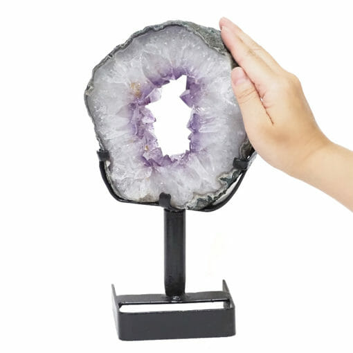 Natural Amethyst Ring Slice on Stand DB255 | Himalayan Salt Factory