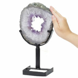 Natural Amethyst Ring Slice on Stand DB256 | Himalayan Salt Factory