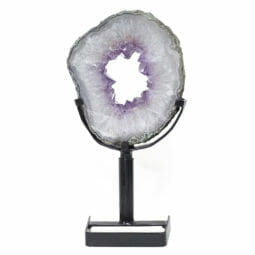 Natural Amethyst Ring Slice on Stand DB256 | Himalayan Salt Factory