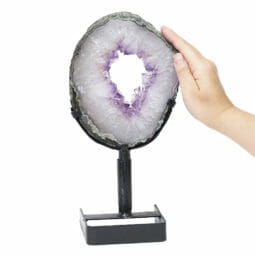 Natural Amethyst Ring Slice on Stand DB257 | Himalayan Salt Factory