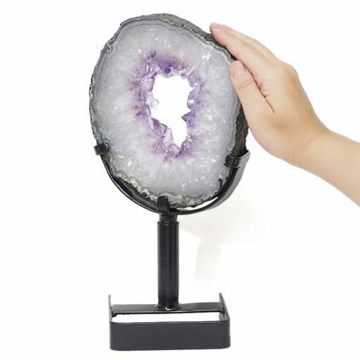 Natural Amethyst Ring Slice on Stand DB265 | Himalayan Salt Factory