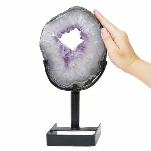 Natural Amethyst Ring Slice on Stand DB267 | Himalayan Salt Factory
