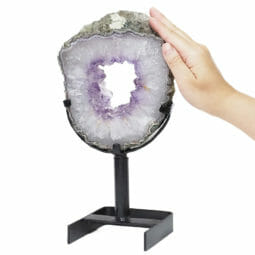 Natural Amethyst Ring Slice on Stand DB271 | Himalayan Salt Factory