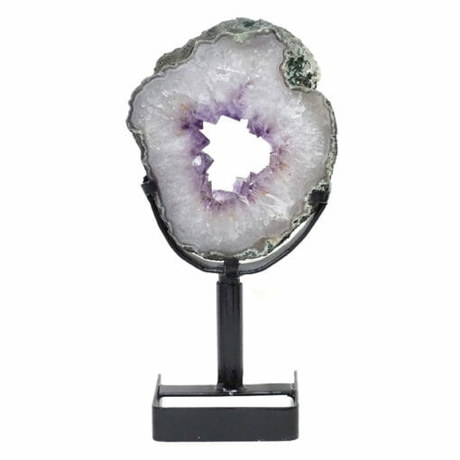 Natural Amethyst Ring Slice on Stand DB273 | Himalayan Salt Factory