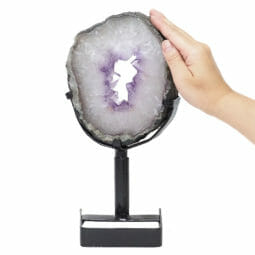 Natural Amethyst Ring Slice on Stand DB274 | Himalayan Salt Factory