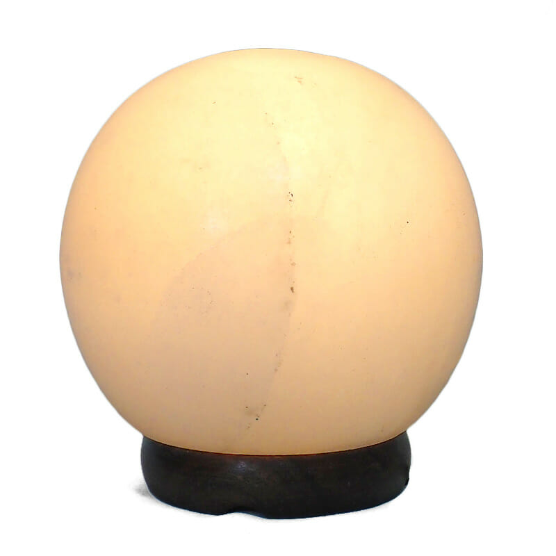 White 6” Sphere Salt Lamp – Timber Base (12V – 12W) 4 White 6” Sphere Salt Lamp – Timber Base (12V – 12W) | Himalayan Salt Factory