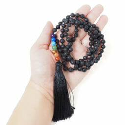 108 Prayer Beads Lava Stone and Gemstones | Himalayan Salt Factory