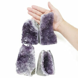 2.17kg Amethyst Polished Crystal Geode Specimen Set 4 Pieces L096 5 Amethyst Crystal Geode Specimen Set 4 Pieces L096 | Himalayan Salt Factory