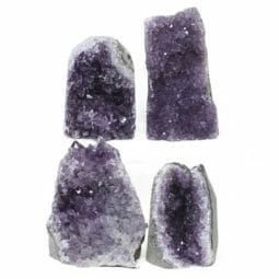 Amethyst Crystal Geode Specimen Set 4 Pieces L096 | Himalayan Salt Factory