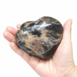 Black Moonstone Polished Heart Stone DS2033 | Himalayan Salt Factory