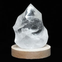 Clear Quartz Polished Flame Crystal on LED Large Base DS2020 | Himalayan Salt Factory