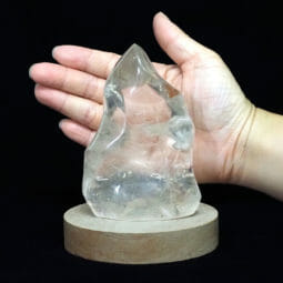 Clear Quartz Polished Flame Crystal on LED Large Base DS2021 | Himalayan Salt Factory