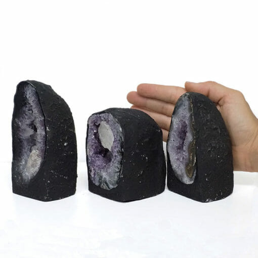 2.24kg Amethyst Geode Set 3 Pieces DN1707 | Himalayan Salt Factory