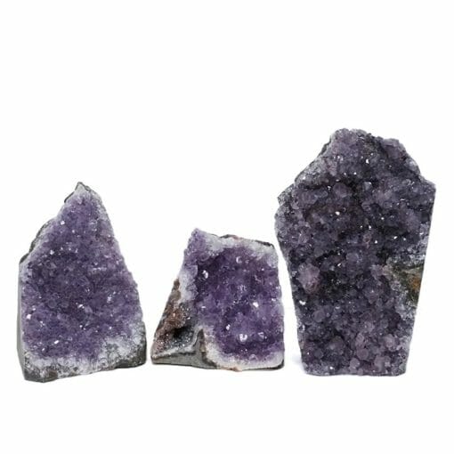 2.57kg Amethyst Crystal Geode Specimen Set 3 Pieces DR291 | Himalayan Salt Factory