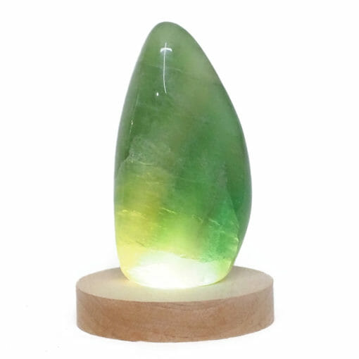 Green Fluorite Polished Self Stand with LED Large Base DS2011 | Himalayan Salt Factory