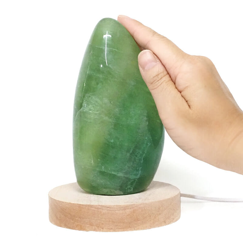 0.71kg Green Fluorite Polished Self Stand with LED Large Base DS2011 5 Green Fluorite Polished Self Stand with LED Large Base DS2011 | Himalayan Salt Factory